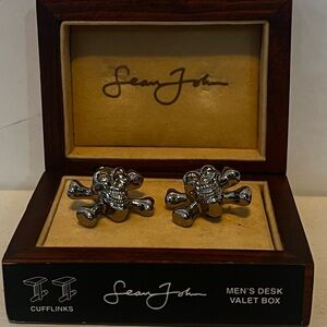 Sean John Silver Skull Cufflinks